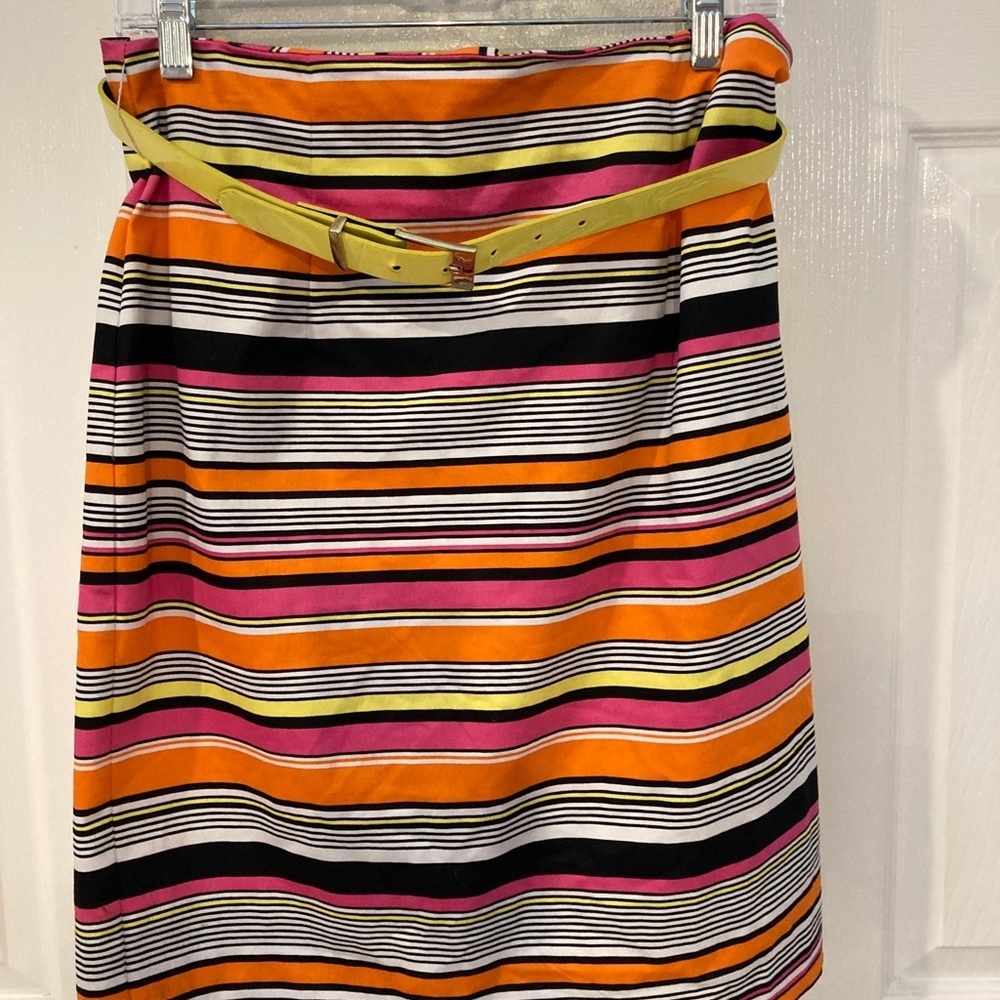 Worthington Striped Multicolor Skirt with Belt
